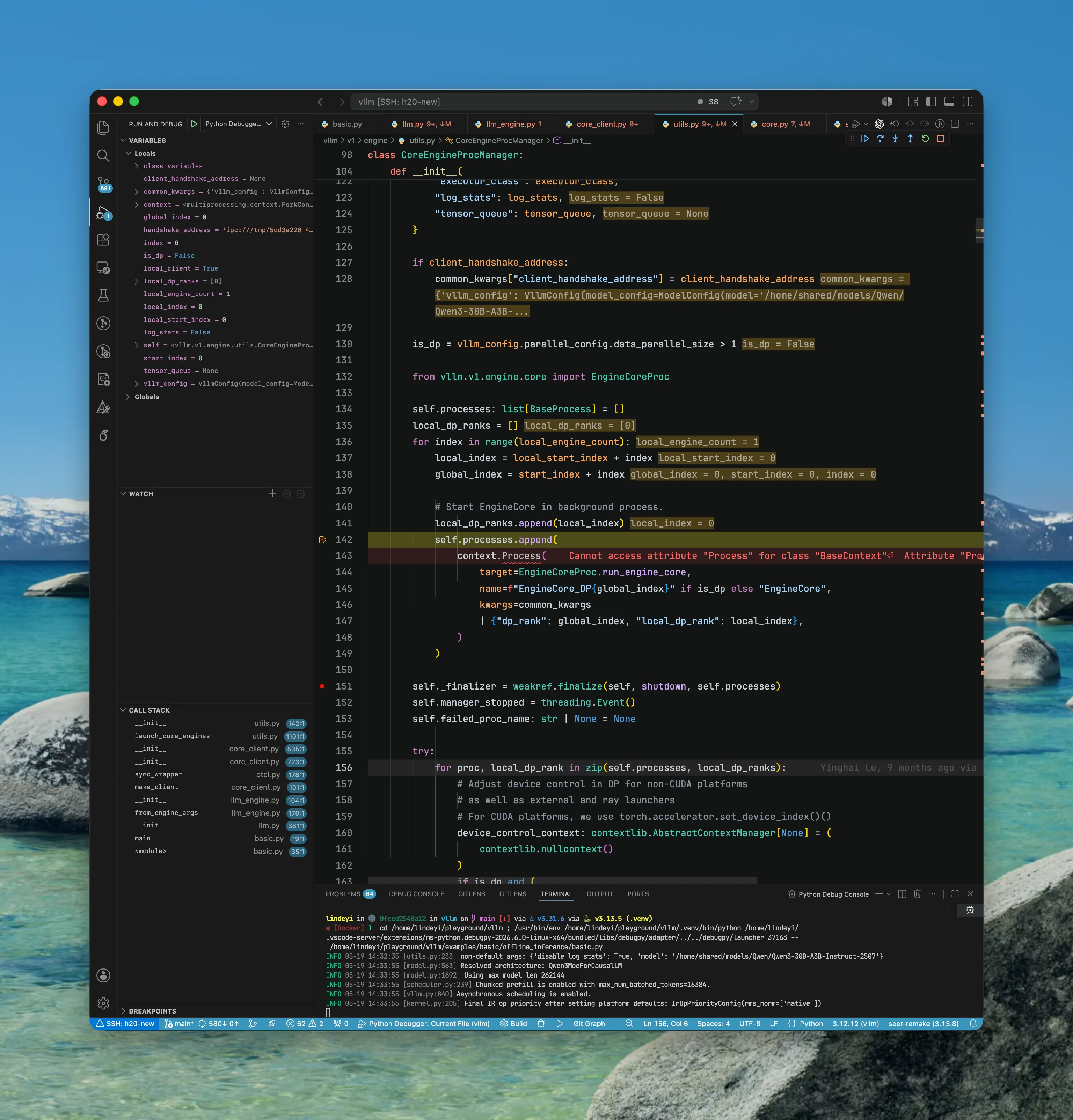 由 CoreEngineProcManager 负责创建所有的 EngineCoreProc 进程,每个子进程的入口函数是 run_engine_core(...) 函数
